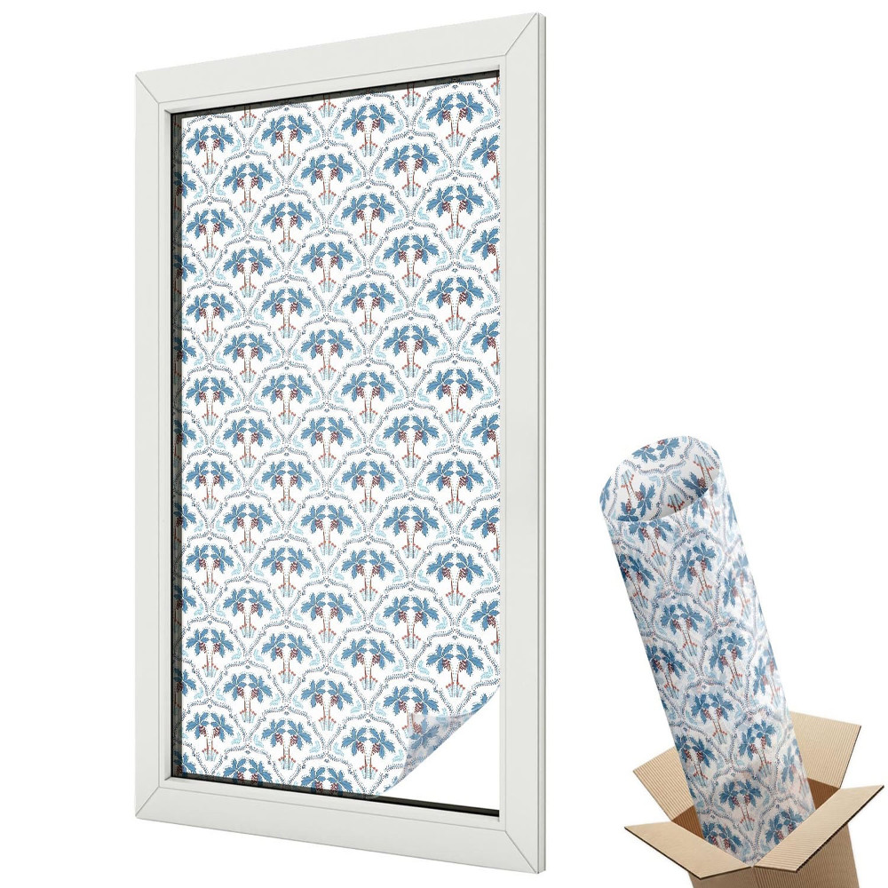 Autocolant geam termopan Palmieri simetrici în stil rustic