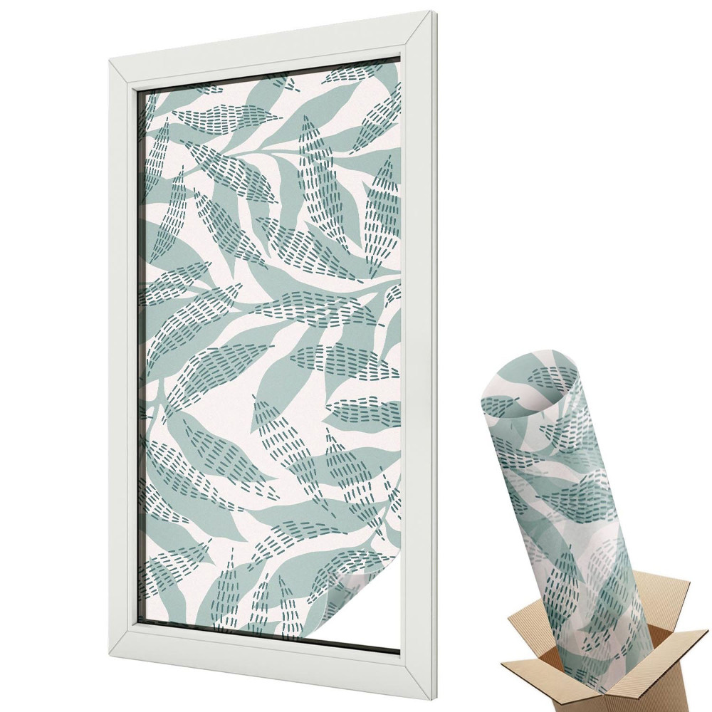 Folie pentru geamuri Model de natură modernă cu frunze verzi