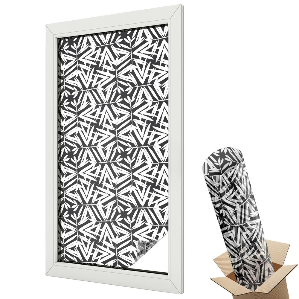 Autocolant geam termopan Grafică modernă simetrică alb-negru