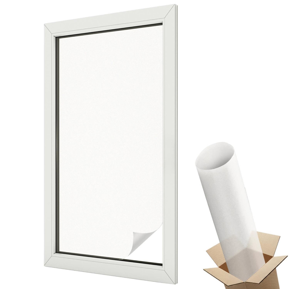 Autocolant geam termopan Nuanță alb-gălbuie, eleganță minimalistă