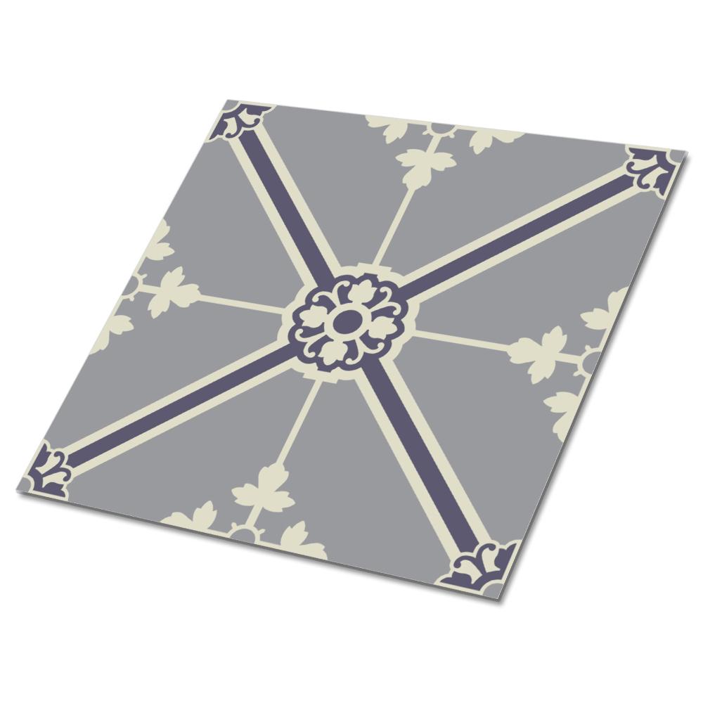 Plăci din PVC autoadezive Model floral pe fundal gri