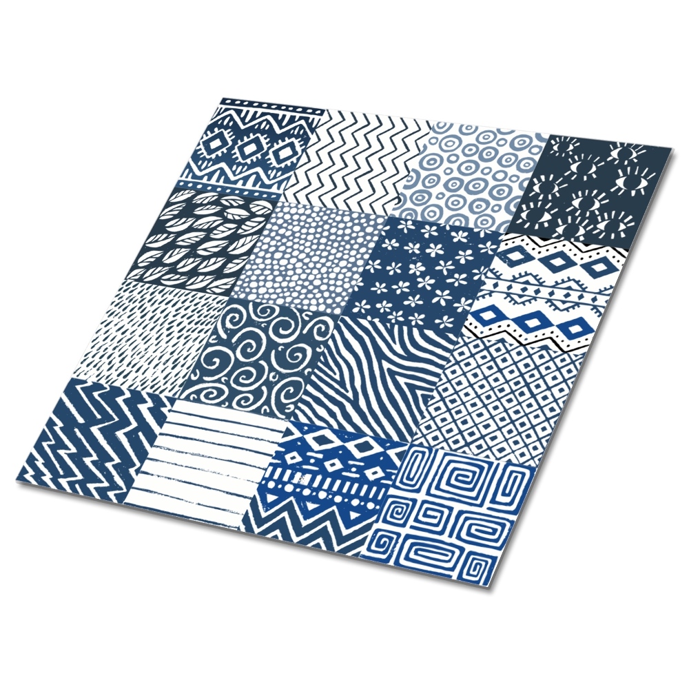 Plăci din PVC autoadezive Modele geometrice și abstracte albastre