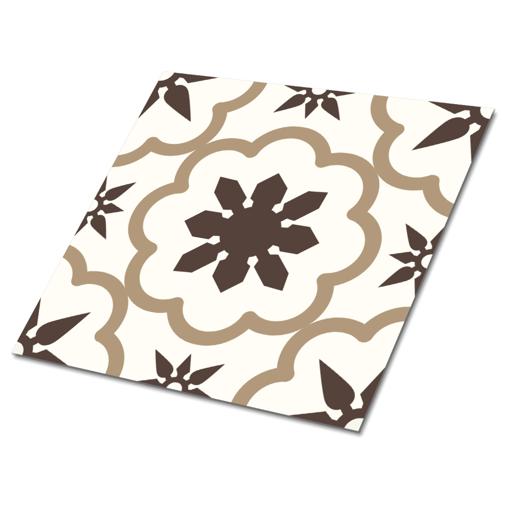 Plăci de vinil autoadezive Model floral în nuanțe de maro