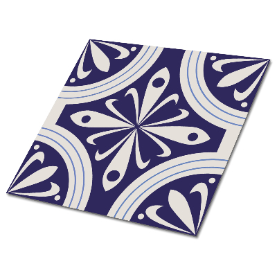 Plăcile de vinil Motiv floral în nuanțe de albastru