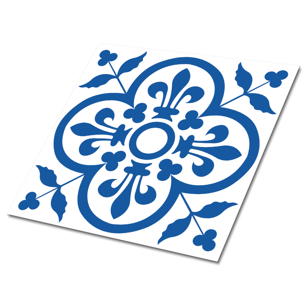 Plăci de vinil autoadezive Motiv floral în nuanțe de albastru
