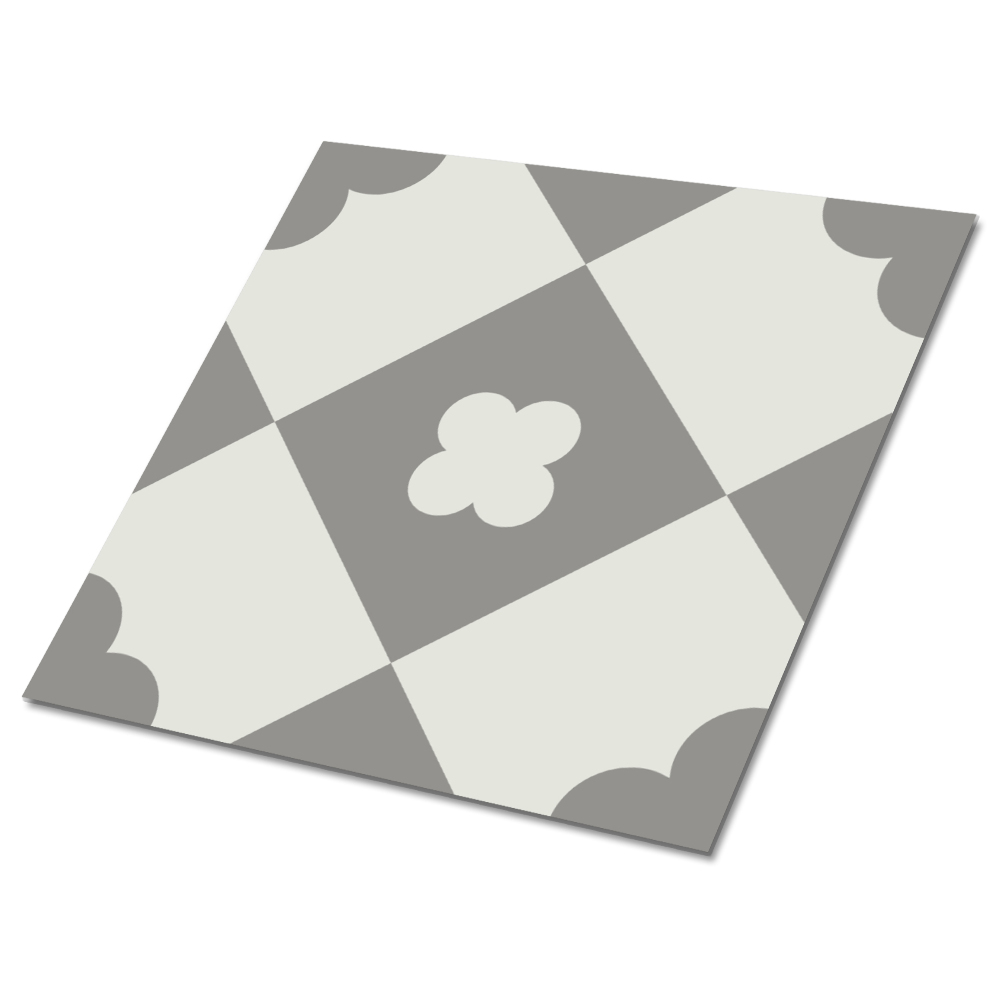 Plăci de vinil autoadezive Mozaic floral gri și alb