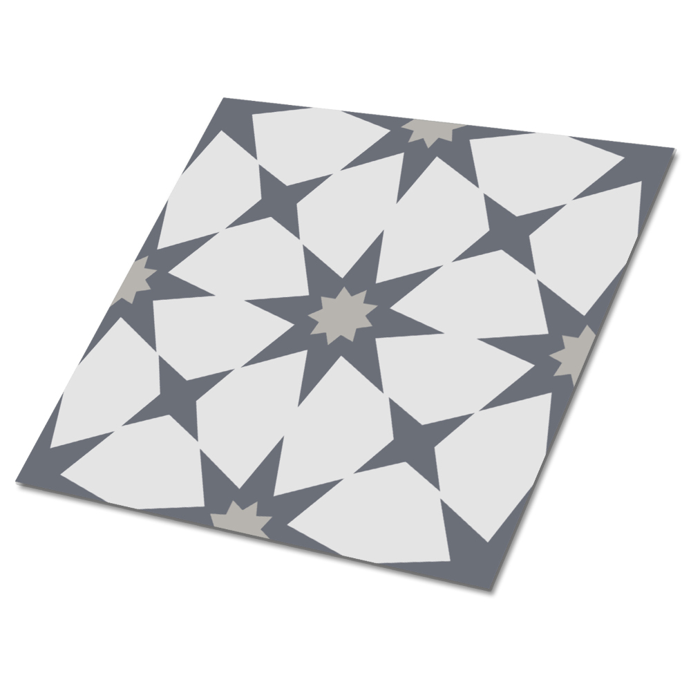 Plăci din PVC autoadezive Stele geometrice în nuanțe de gri