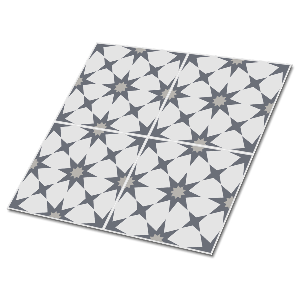 Plăci de vinil autoadezive Stele geometrice în nuanțe de gri