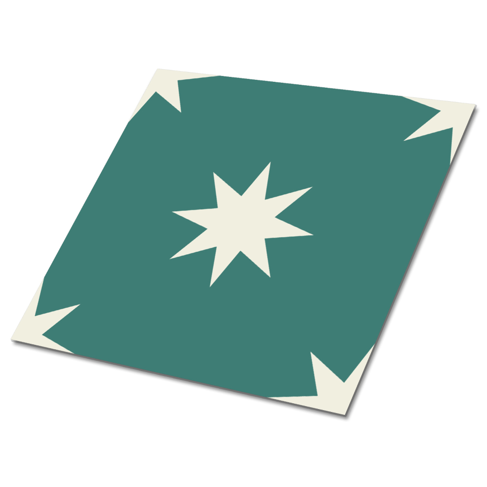 Plăci din PVC autoadezive Stele pe un fundal verde