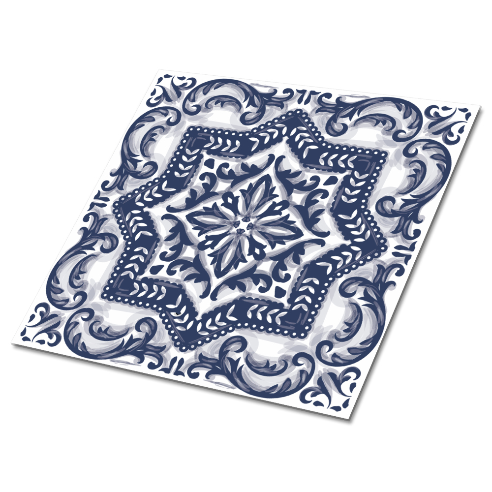 Plăci de vinil autoadezive Motiv arabesc în nuanțe de albastru