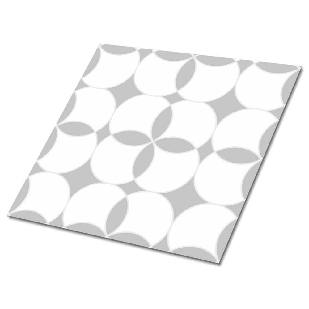 Plăcile de vinil Motiv circular în tonuri de gri și alb