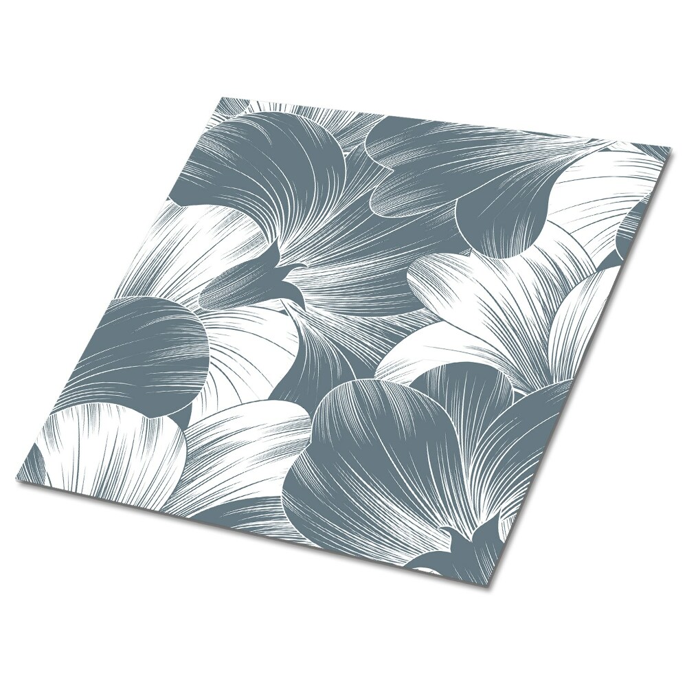 Plăci din PVC autoadezive Model floral în nuanțe de gri