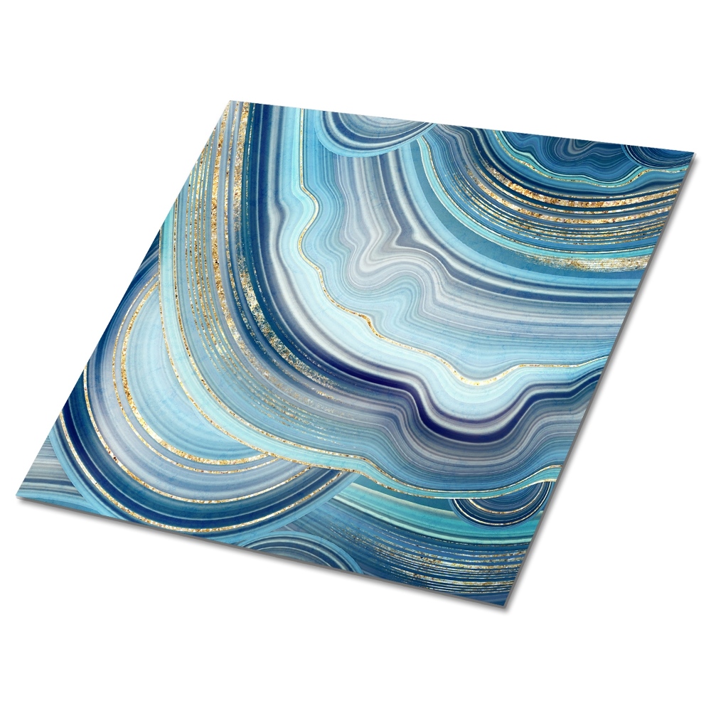 Plăcile de vinil Valuri albastre abstracte cu accente aurii