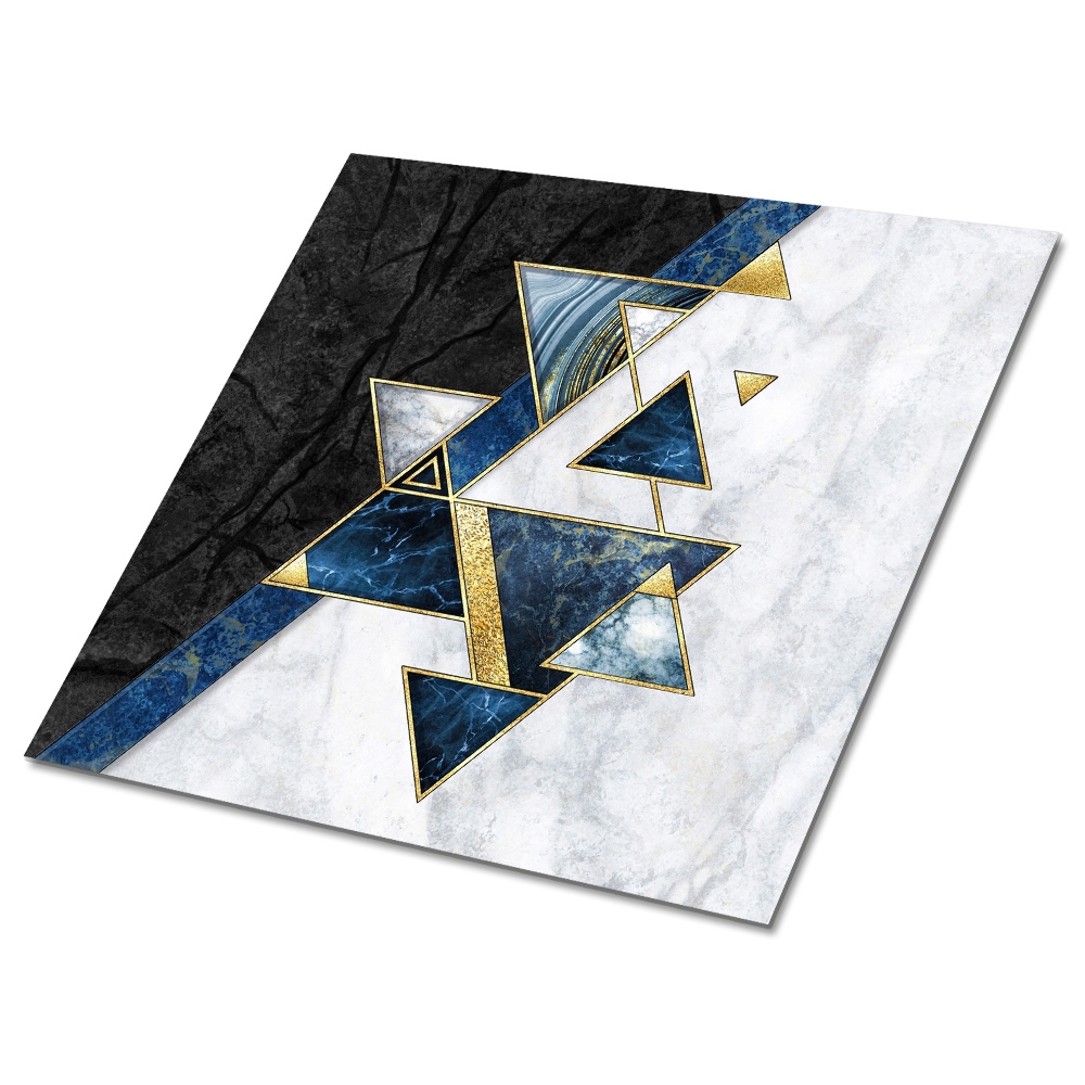 Plăcile de vinil Geometrie în nuanțe de albastru închis și auriu