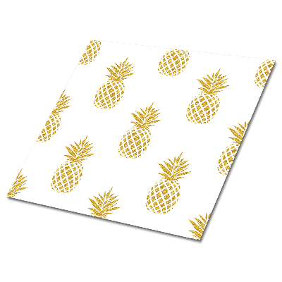 Plăcile de vinil Ananas auriu pe fundal alb