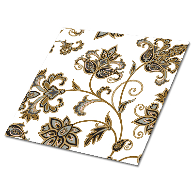 Plăcile de vinil Model floral cu accente aurii