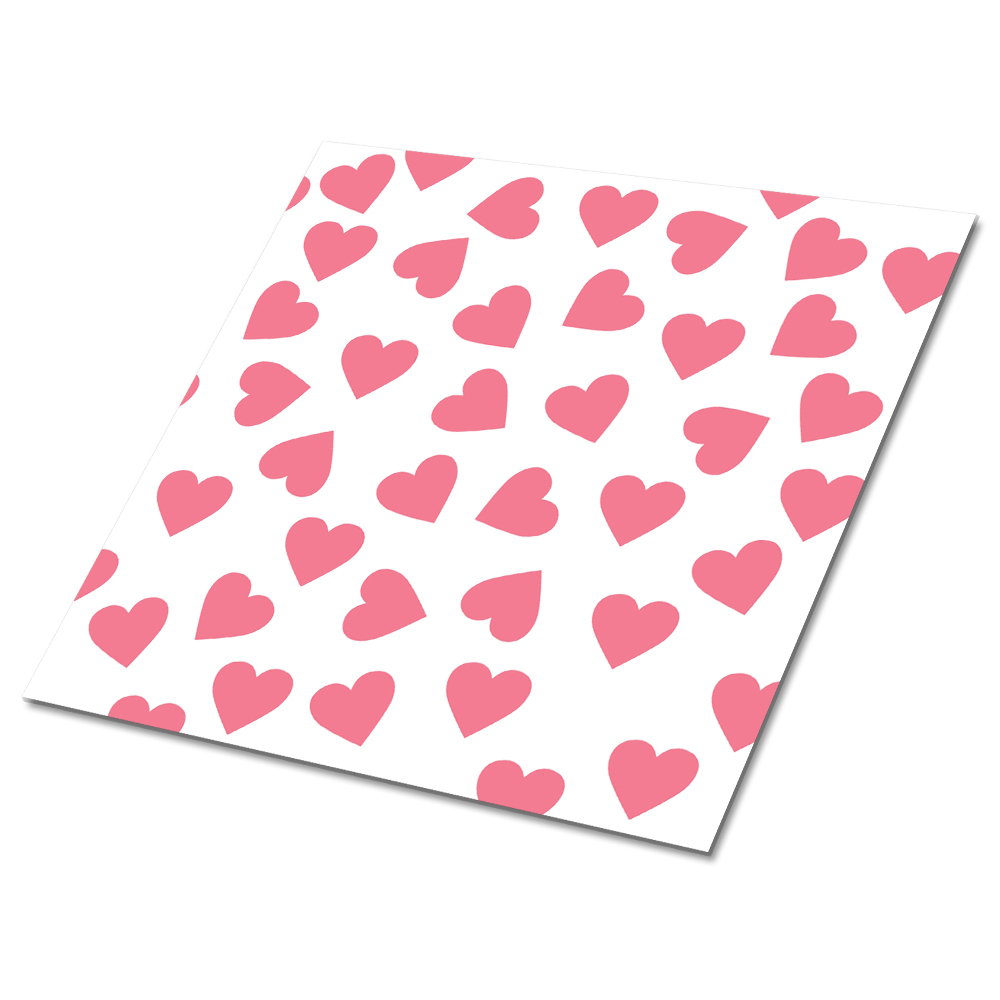 Plăcile de vinil Inimi roz pe fundal alb