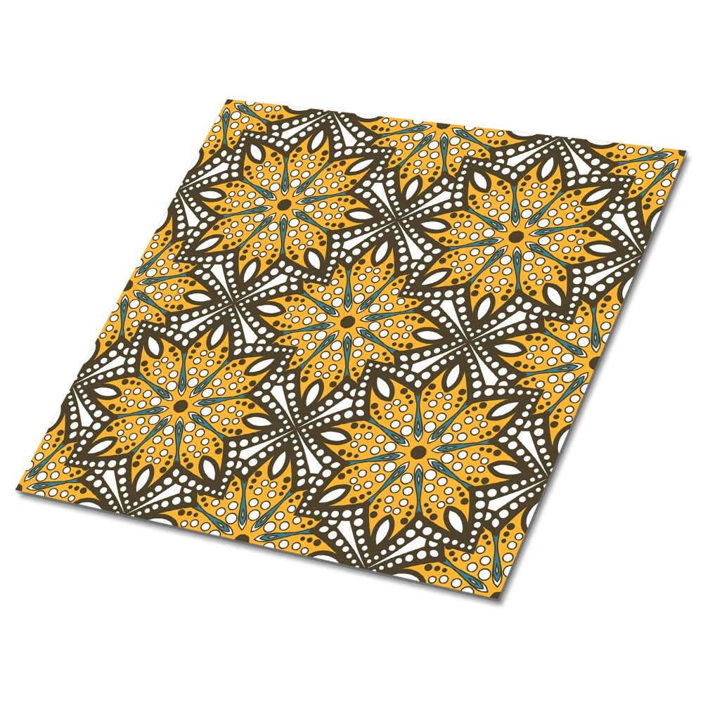 Plăcile de vinil Model floral în nuanțe de galben