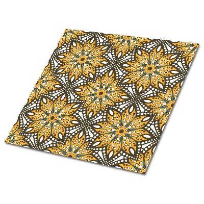 Plăcile de vinil Model floral în nuanțe de galben