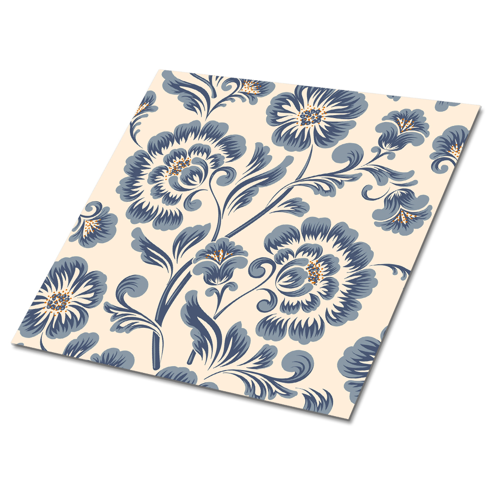 Plăcile de vinil Model floral în nuanțe de albastru
