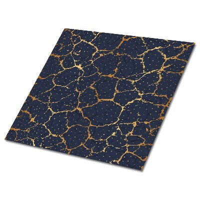 Plăci de vinil autoadezive Marmură albastru închis cu vene aurii
