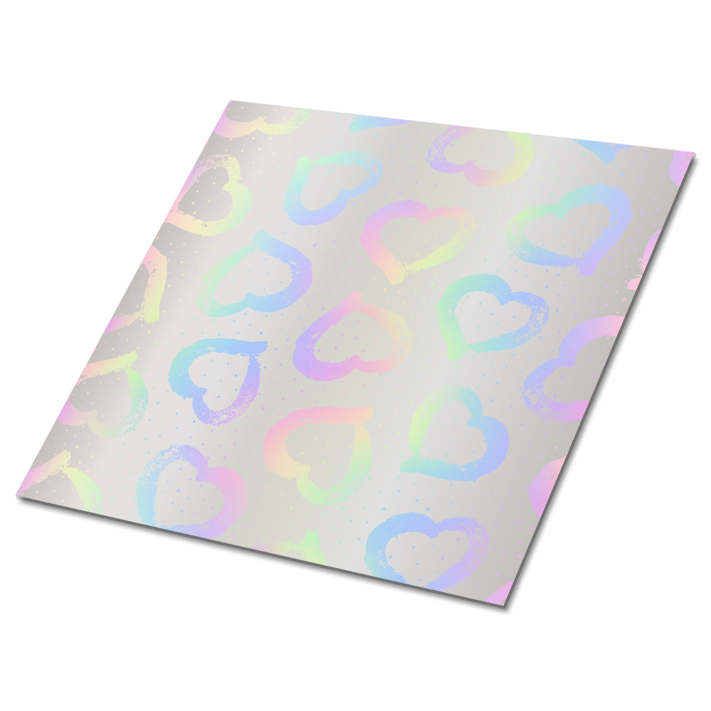 Plăcile de vinil Inimi pastelate pe un fundal de oglindă