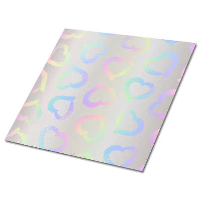 Plăcile de vinil Inimi pastelate pe un fundal de oglindă