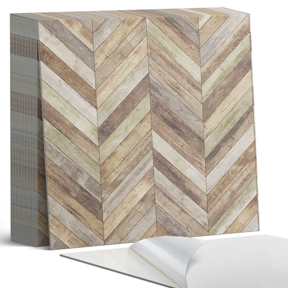 Plăci de vinil autoadezive Model în spic de hering din scânduri de lemn