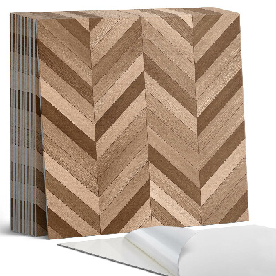 Plăci din PVC autoadezive Motiv în spic de hering cu accent din lemn