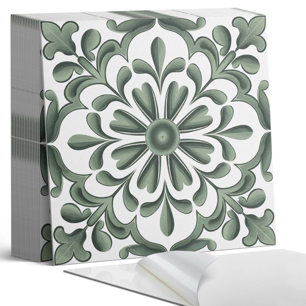 Plăcile de vinil Un motiv vegetal într-un cerc