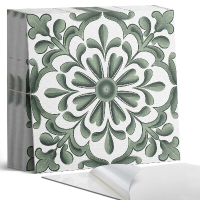 Plăcile de vinil Un motiv vegetal într-un cerc