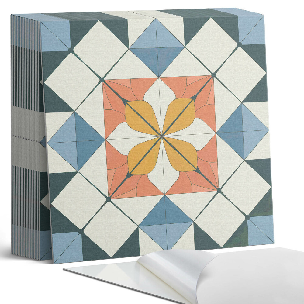 Plăci din PVC autoadezive Motiv floral în forme geometrice