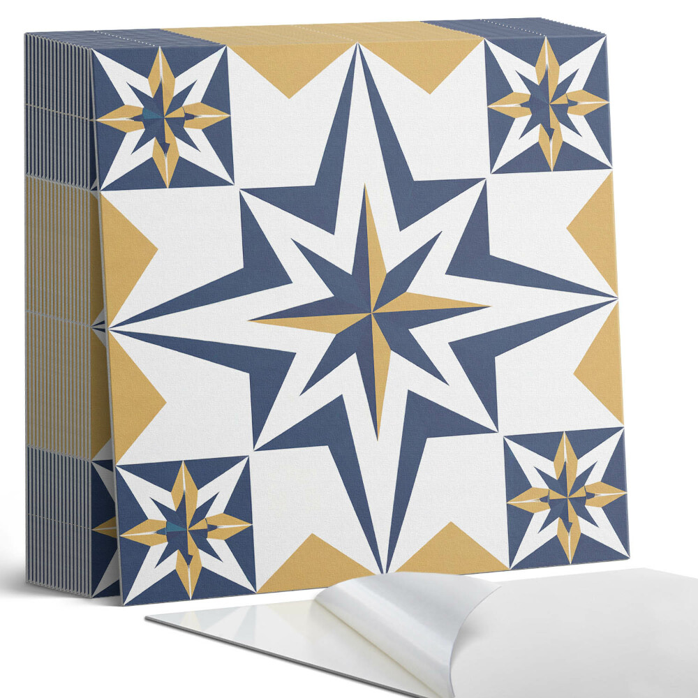 Plăci din PVC autoadezive Model geometric de stea pe pătrate