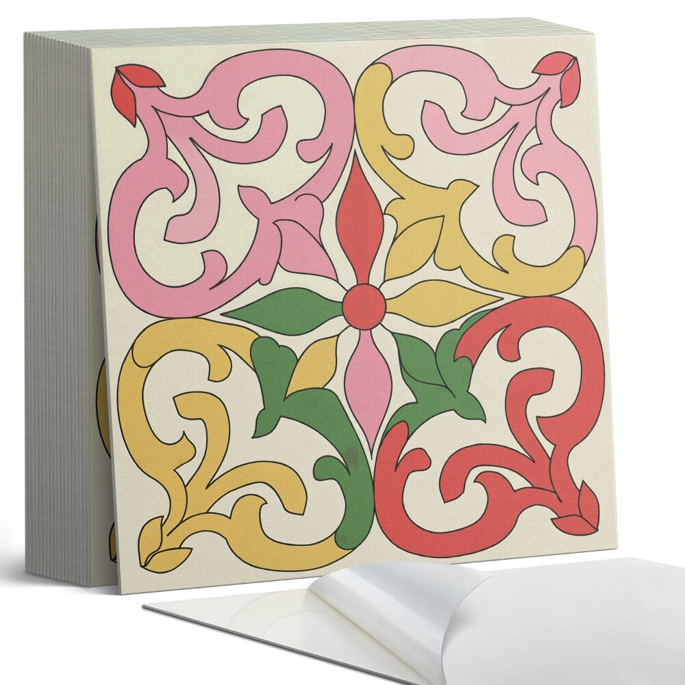 Plăcile de vinil Motiv floral cu detalii decorative