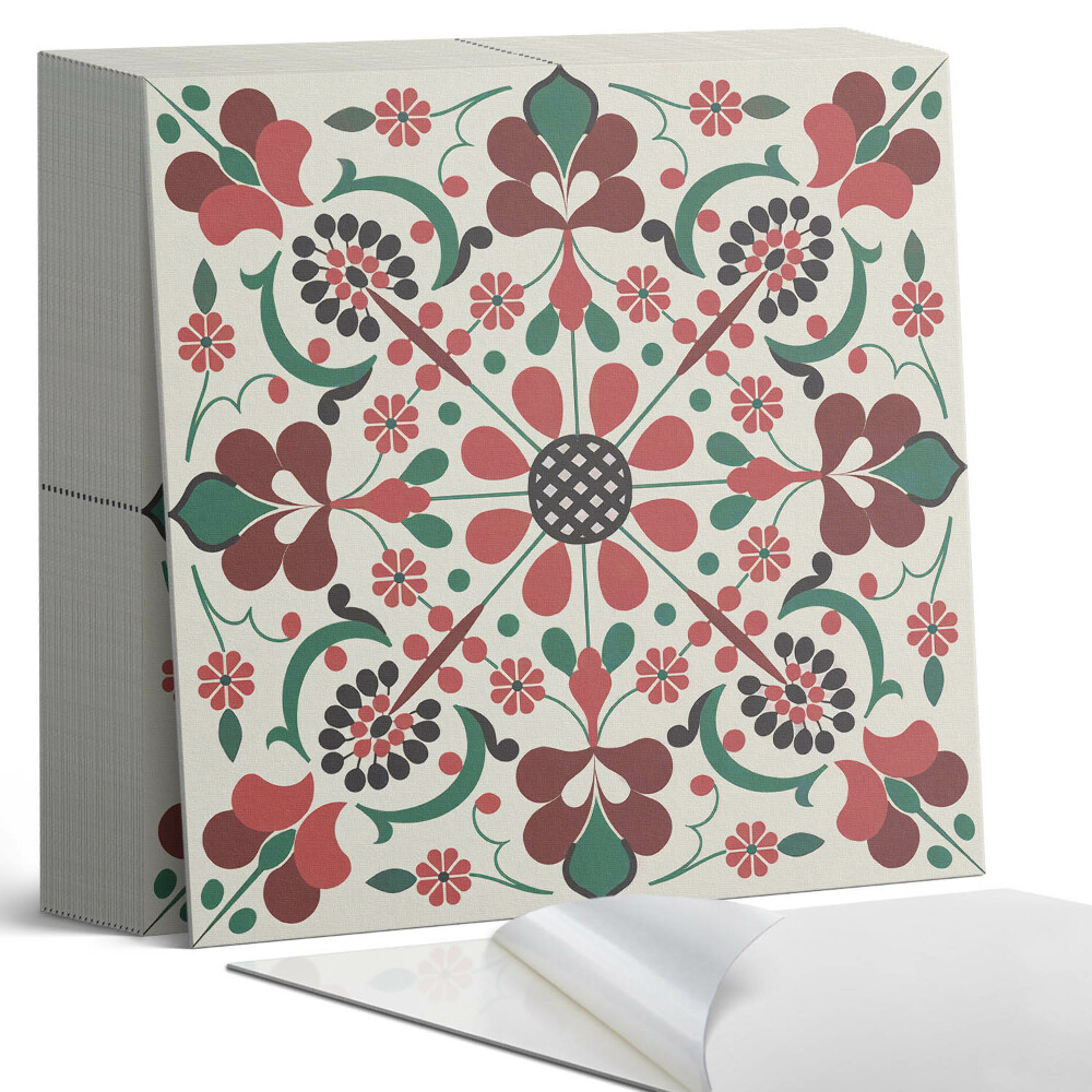 Plăcile de vinil Armonie florală într-un stil simetric