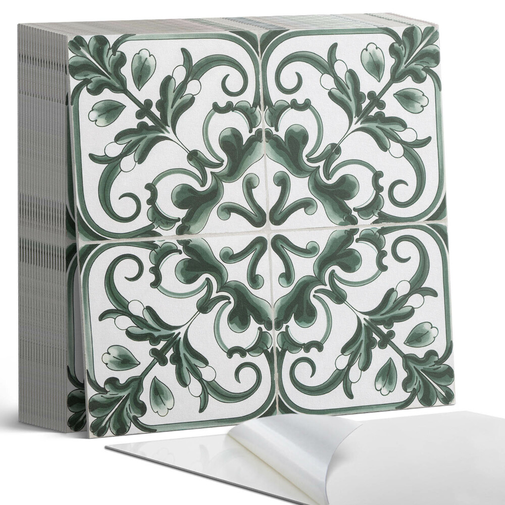 Plăci de vinil autoadezive Pătrate de plante într-un stil geometric