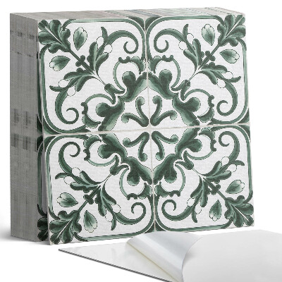 Plăci de vinil autoadezive Pătrate de plante într-un stil geometric