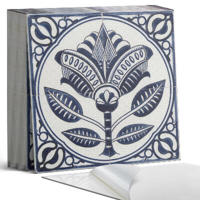 Plăcile de vinil Motiv floral în stil ceramic