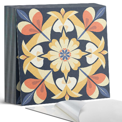 Plăcile de vinil Mandala florală în culorile naturii