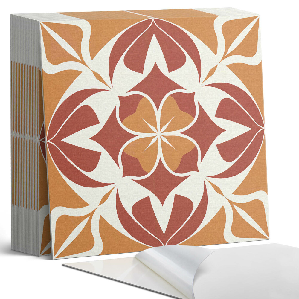 Plăcile de vinil Un motiv vegetal într-un aranjament simetric