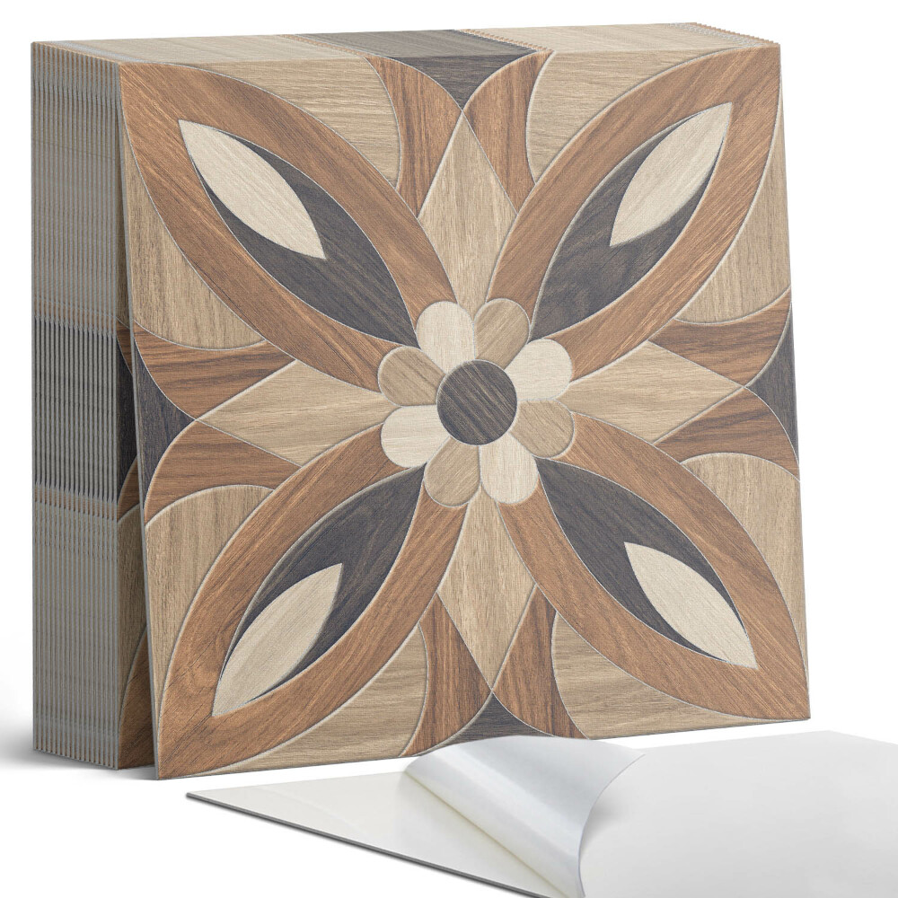 Plăcile de vinil Model floral inspirat din lemn