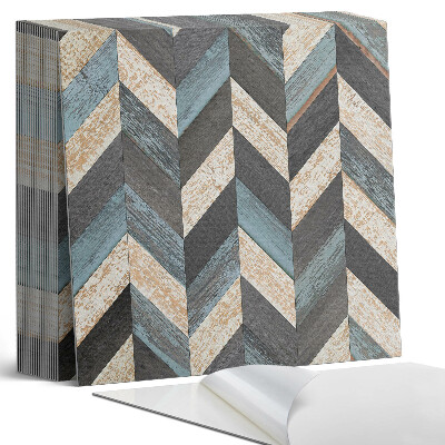 Plăci de vinil autoadezive Motiv în zig-zag cu accent din lemn