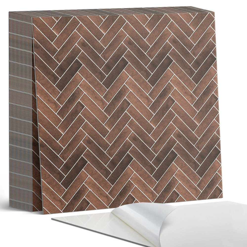 Plăci de vinil autoadezive Model herringbone cu accente din lemn