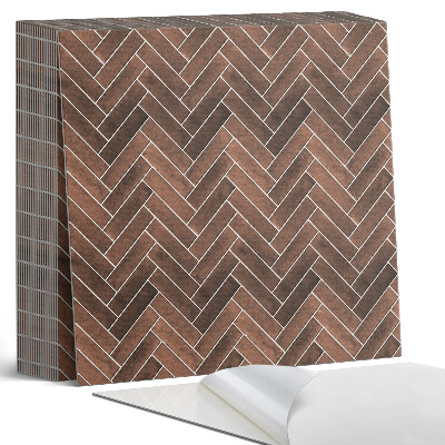 Plăci de vinil autoadezive Model herringbone cu accente din lemn