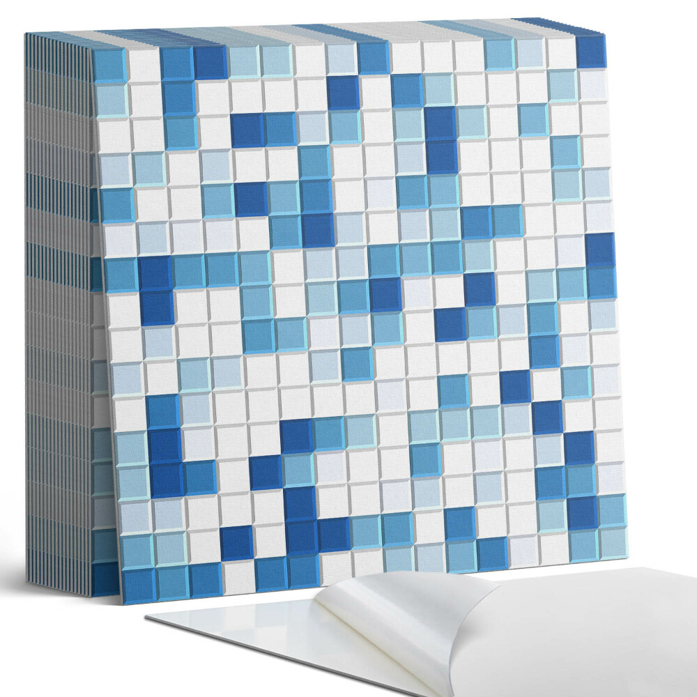 Plăci din PVC autoadezive Mozaic albastru în diferite tonuri