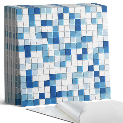 Plăci din PVC autoadezive Mozaic albastru în diferite tonuri