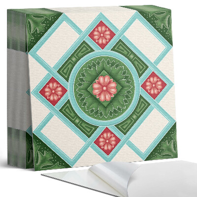 Plăci din PVC autoadezive Motiv floral într-un aranjament de romburi