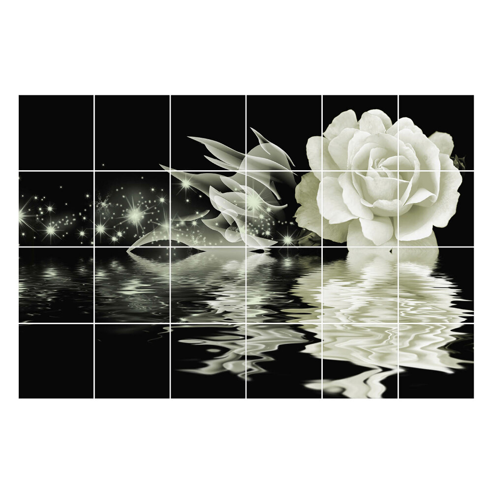 Autocolante gresie si faianta Reflexia florii în apă