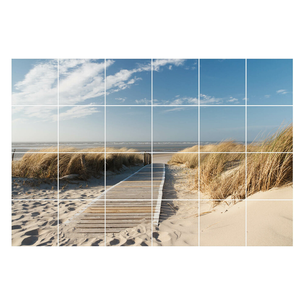 Autocolante gresie Cale de lemn pe plajă