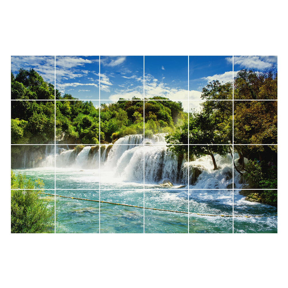 Autocolante gresie si faianta O cascadă înconjurată de natură